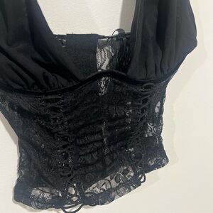 Fashion Nova Black Lace Bustier Top